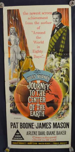 Journey To The Center Of The Earth Daybill Poster Original 1959 James Mason