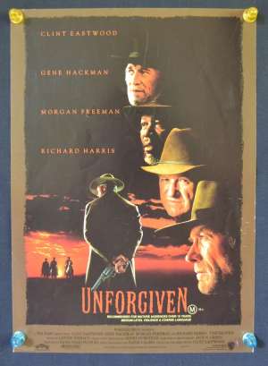 Unforgiven 1992 Clint Eastwood Gene Hackman Handbill movie poster