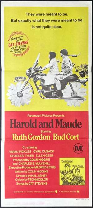 Harold And Maude Poster Original Daybill 1971 Bud Cort Ruth Gordon