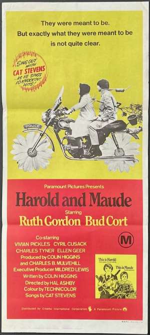 Harold And Maude Poster Original Daybill 1971 Bud Cort Ruth Gordon