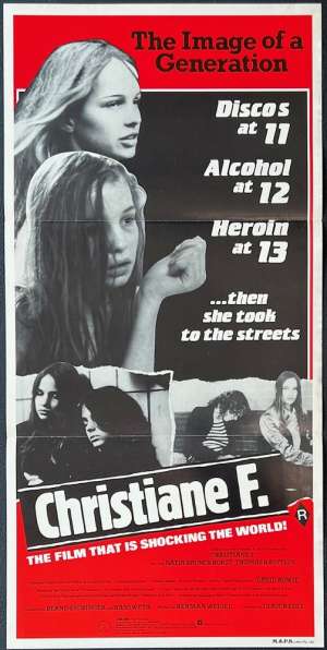 Christiane F. 1981 Daybill Movie Poster Drugs David Bowie