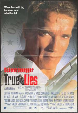 True Lies Poster One Sheet Original 1994 Schwarzenegger Jamie Lee Curtis