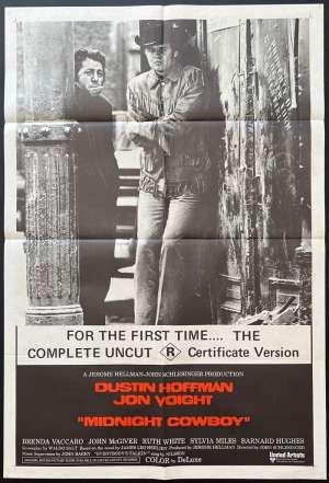 Midnight Cowboy Poster Original One Sheet R rated Uncut 1980 release