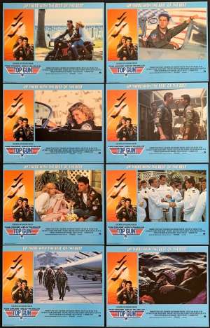 Top Gun Lobby Card Set 11x14 Original UK 1986 Cruise
