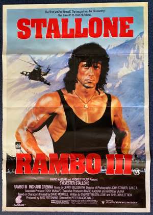 Rambo 3 Poster Original One Sheet 1988 Sylvester Stallone Richard Crenna