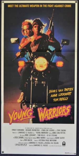 Young Warriors Movie Poster Original Daybill 1983 Biker artwork Richard Roundtree