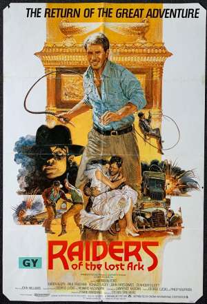 Raiders Of The Lost Ark Poster Original UK One Sheet 1982 Bysouth Art Indiana Jones