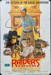 Raiders Of The Lost Ark Poster Original UK One Sheet 1982 Bysouth Art Indiana Jones