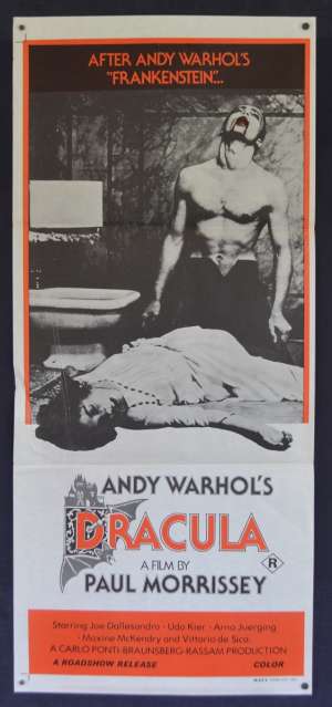 Andy Warhol&#039;s Dracula Poster Daybill Original 1974  Paul Morrissey Horror Vampire