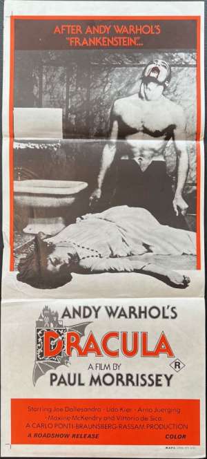 Andy Warhol&#039;s Dracula Poster Daybill Original 1974  Paul Morrissey Horror Vampire