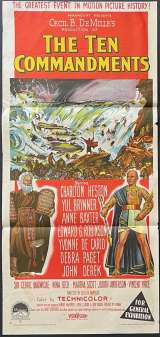 The Ten Commandments Poster Daybill Original 1960's Rare Red Sea Art