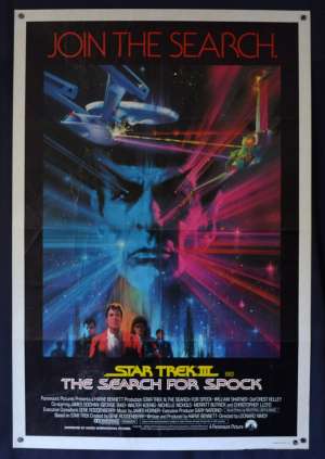 Star Trek 3 The Search For Spock Poster Original One Sheet 1984 Bob Peak Art