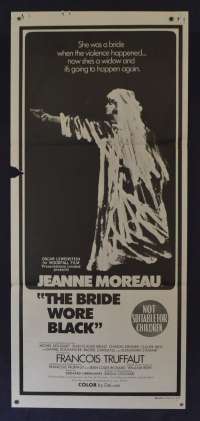 The Bride Wore Black Poster Daybill Original 1968 Jeanne Moreau Horror