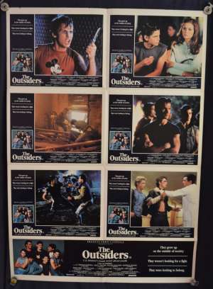 The Outsiders Poster Original Photosheet 1983 Matt Dillion Tom Cruise Patrick Swayze
