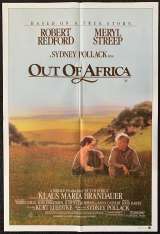 Out Of Africa Poster Original One Sheet 1985 Robert Redford Meryl Streep