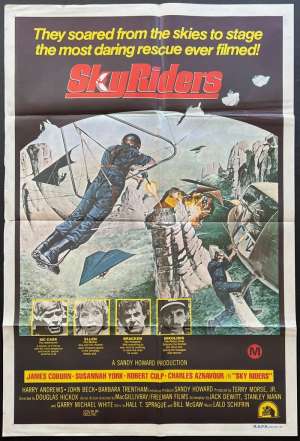 Sky Riders Poster One Sheet Original 1976 James Coburn Hang Gliders