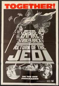Star Wars Poster Original One Sheet 1983 Together Empire Strikes Return Of The Jedi