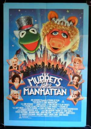 The Muppets Take Manhatten Movie Poster One Sheet Kermit Miss Piggy