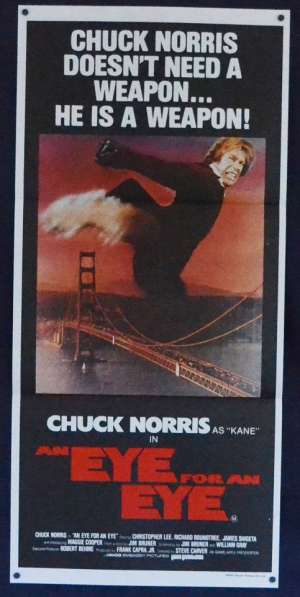 An Eye For An Eye Daybill movie poster Chuck Norris Christopher Lee Karate