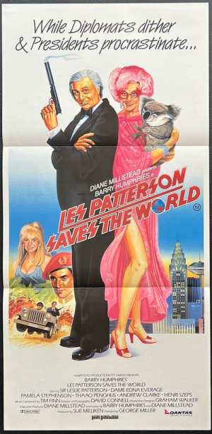 Les Patterson Saves The World Poster Original Daybill 1987 Dame Edna