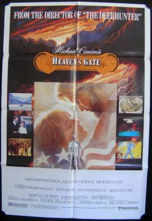 Heaven&#039;s Gate 1980 Kris Kristofferson Christopher Walken One Sheet movie poster