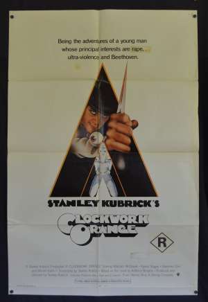 Clockwork Orange Poster Original USA International One Sheet 1971 Stanley Kubrick