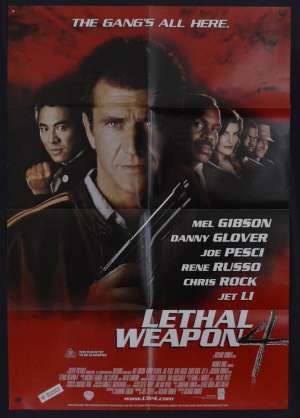 Lethal Weapon 4 Movie Poster One Sheet Mel Gibson Danny Glover