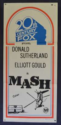 MASH Poster Original Daybill Donald Sutherland Helicopter Art Rare