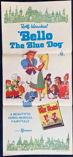 Bello The Blue Dog Poster Original Daybill 1976 Rolf Kauka Fairytales