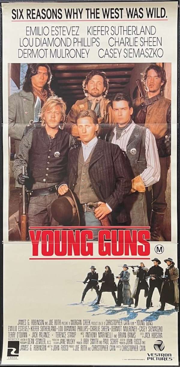 All About Movies Young Guns Poster Original Daybill 19 Emilo Estevez Kiefer Sutherland All About Movies Young Guns Poster Original Daybill 19 Emilo Estevez Kiefer Sutherland