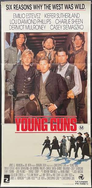 Young Guns Poster Original Daybill 1988 Emilo Estevez Kiefer Sutherland