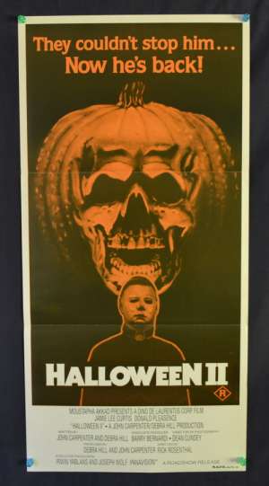 Halloween 2 Poster Original Daybill 1981 Jamie Lee Curtis Donald Pleasence