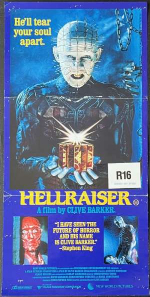 Hellraiser Daybill Poster Original 1987 Horror Pinhead Clive Barker