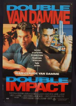 Double Impact Poster Original One Sheet 1991 Jean Claude Van Damme Martial Arts