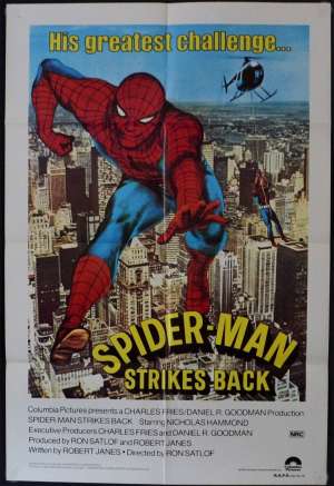 Spiderman Strikes Back Poster Original One Sheet 1978 Nicholas Hammond Superhero