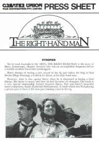 The Right Hand Man 1987 Movie Press Sheet Hugo Weaving Rupert Everett