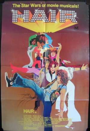 Hair 1979 movie poster One Sheet Musical Milos Foreman Treat Williams