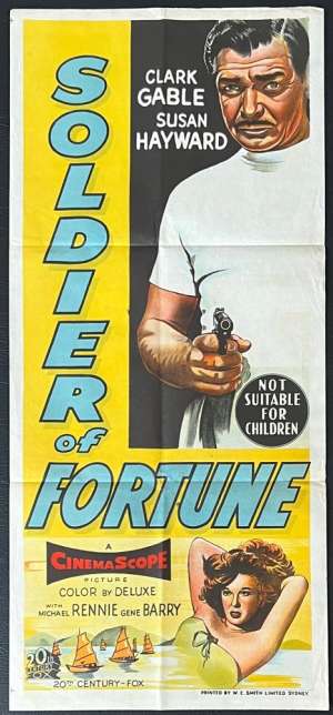 Soldier Of Fortune Poster Daybill Original 1955 Clark Gable Hayward