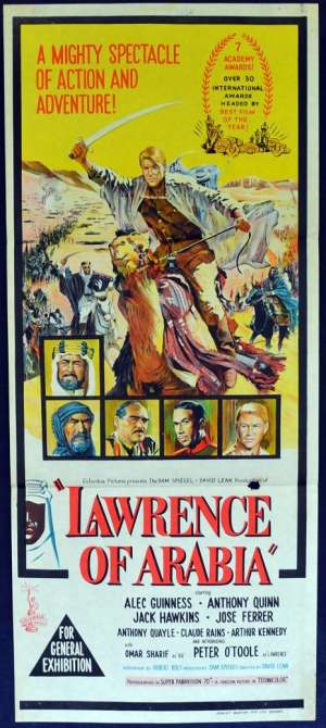 Lawrence Of Arabia 1963 movie poster Daybill First Release Peter O&#039;Toole