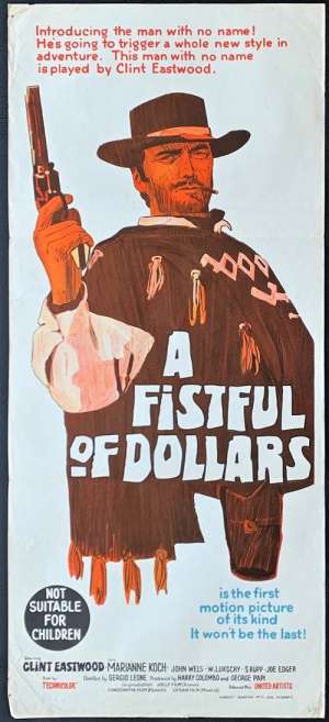 A Fistful Of Dollars Daybill Poster Original FIRST release 1967 Clint Eastwood