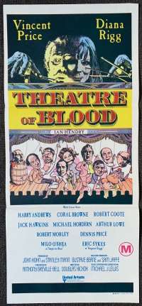 Theatre Of Blood Poster Original Daybill 1973 Vincent Price Diana Rigg Horror