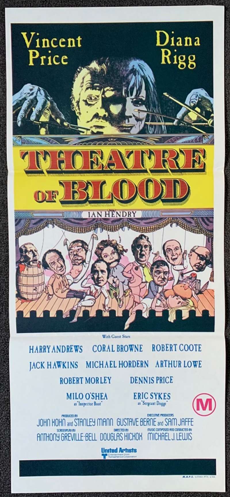 All About Movies Theatre Of Blood Poster Original Daybill 1973 