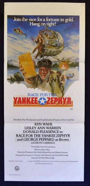 Race For The Yankee Zepher 1981 Daybill Movie Poster Ken Wahl Lesly Ann Warren