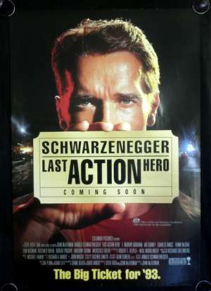 Last Action Hero Movie Poster Original One Sheet 1993 Advance Art Schwarzenegger