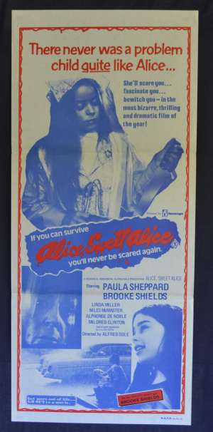 Alice Sweet Alice Movie Poster Original Daybill 1978 Holy Terror Rare Brooke Shields