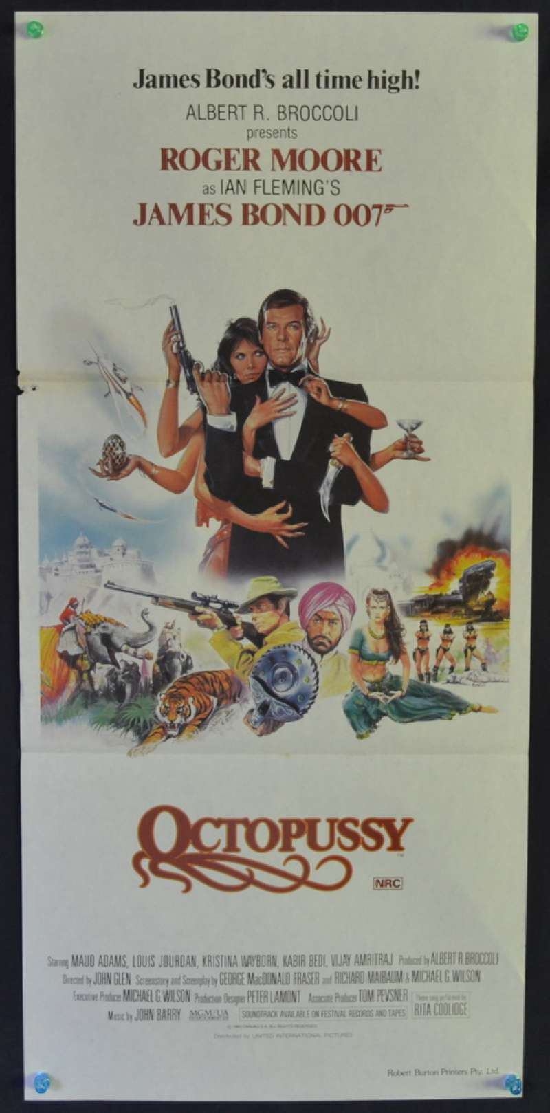 All About Movies - Octopussy Poster Original Daybill 1983 Roger Moore ...