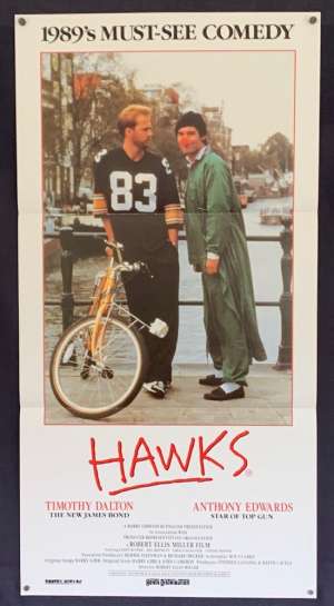 Hawks Poster Original Daybill 1988 Timothy Dalton 007 Anthony Edwards