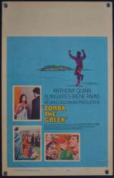 Zorba The Greek Poster Original USA Window Card Rolled 1964 Anthony Quinn