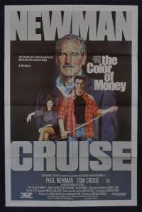 The Color Of Money Poster Original One Sheet 1986 Tom Cruise Paul Newman Hustler