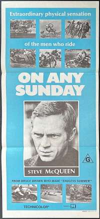 On Any Sunday Poster Original Daybill Style B 1971 Steve McQueen Bruce Brown